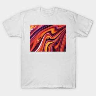 Fiery Fusion: A Warm-Colored Abstract Art Piece T-Shirt